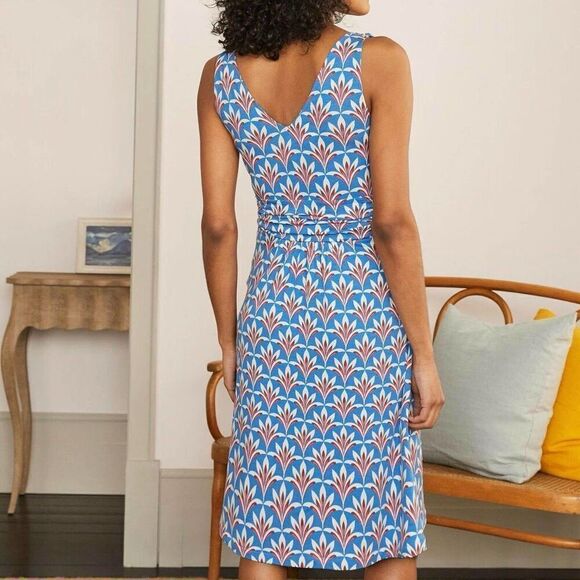 Biden Effie V-Neck Dress Blue Pink Size 6 - Picture 6 of 7